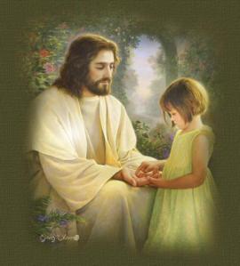 Jesus holding the hand of little girl